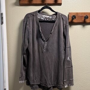 We The Free Charcoal Paisley Shirt